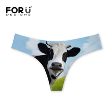 Forudesigns Танкини Купальники Бразильский стринги каваи Корова животных печати Трусики бикини дно Одежда заплыва Мужские Шорты для купания Для женщин G стринги