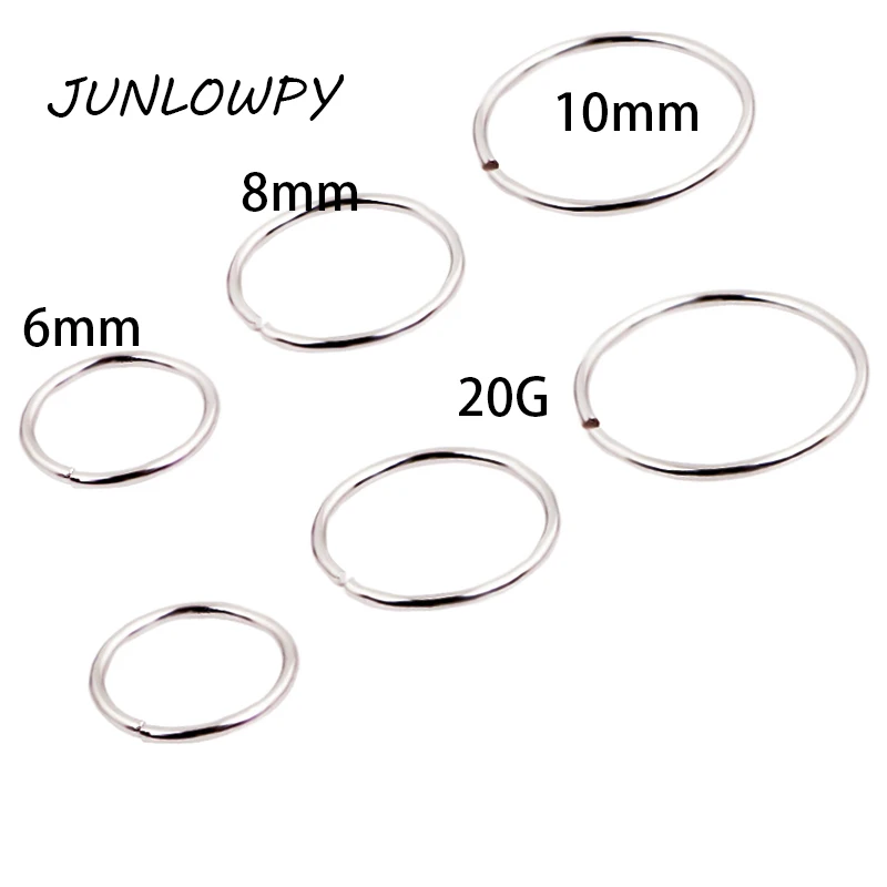 

JUNLOWPY Stainless Steel Nose Hoop Nose Ring Stud Body Piercing Labret Jewelry Punk Style body Jewelry Septum Ring