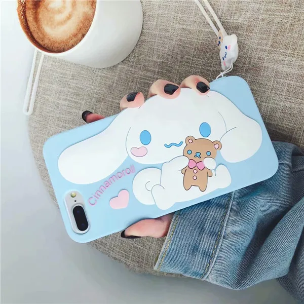 Милый 3D японский Cinnamoroll мультфильм чехол для телефона аниме для iPhone 11 Pro Max X XS MAX XR 6 6s 7 8 Plus Мягкий силиконовый чехол - Цвет: Бежевый