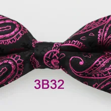 Yibei Coachella Галстуки новинка Пейсли лук Галстуки смокинг черный ярко-розовый лук Галстуки для Для мужчин Для женщин Бабочка унисекс дважды двухслойные Papillon