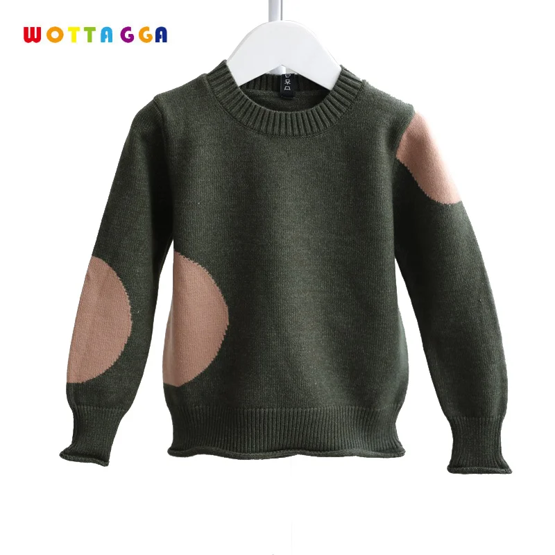 

2019 WOTTAGGA Boys Sweaters Ruffles O-neck Kids Knitted Cardigan Sweater Patchwork Wool Casual Spring Outerwear 3-7Y Kids Boy