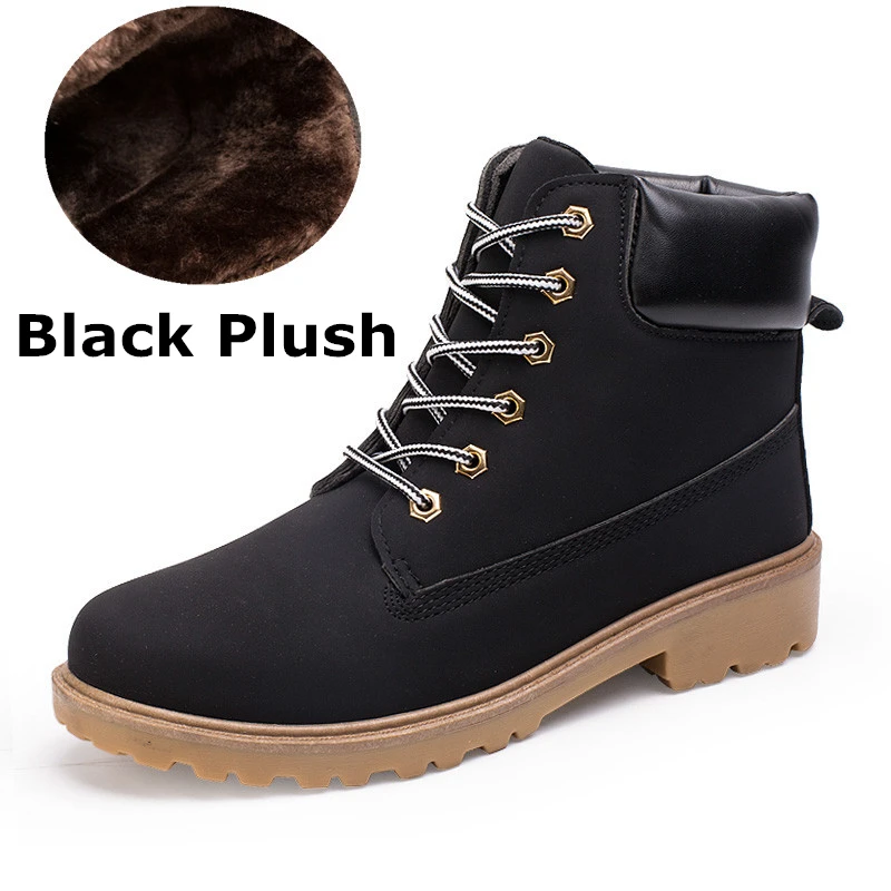 Botas nieve ante para hombre y mujer, zapatos de trabajo a la moda, talla grande 39 46, Unisex, otoño e invierno, 2018|lace-up shoes|lace-up menlace-up ankle boots - AliExpress