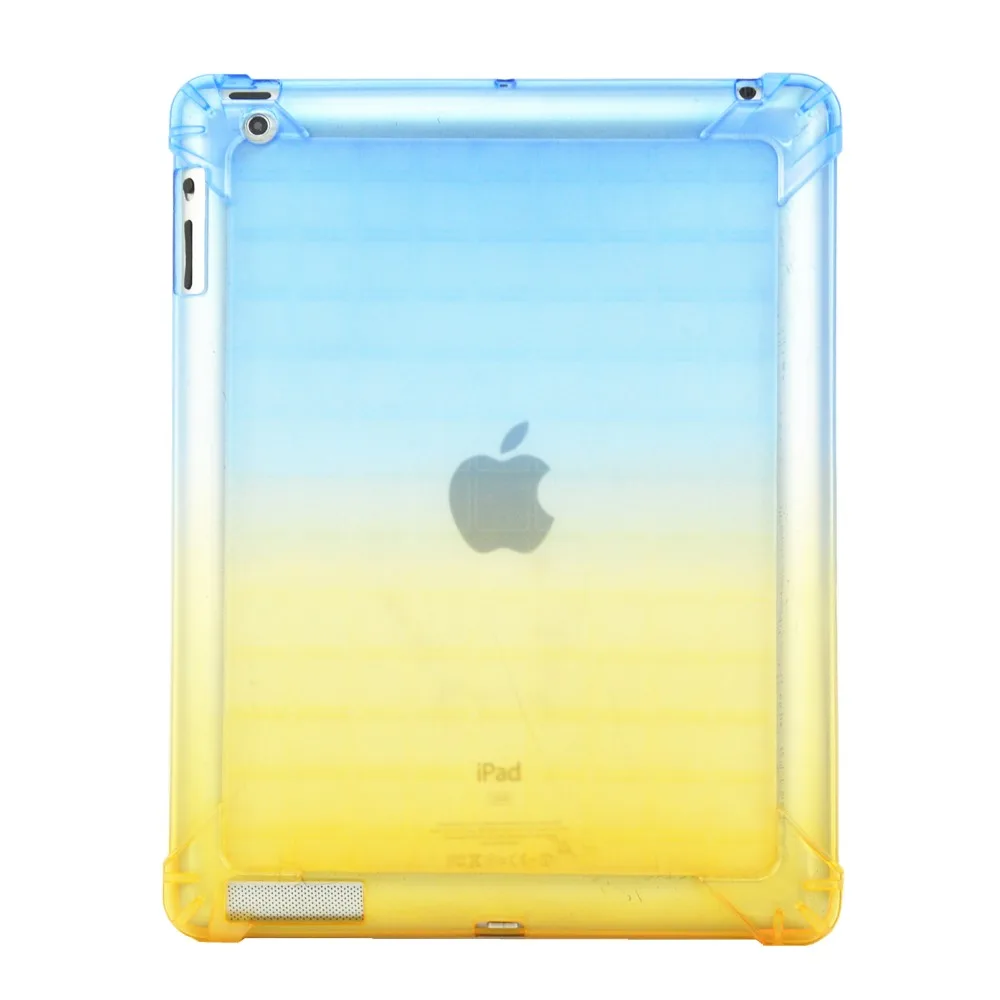 Wekays Gradual Change TPU Silicone Case For New iPad 2 3 4 Multicolour Clear Tablet Cover For iPad 2 ipad 3 ipad 4 Case Coque