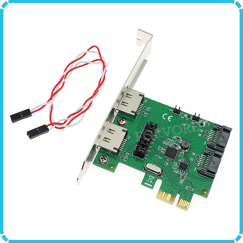 PCIE PCI express 2x eSATA 2x SATA III Expansion Card PCI E To SATA3 ...