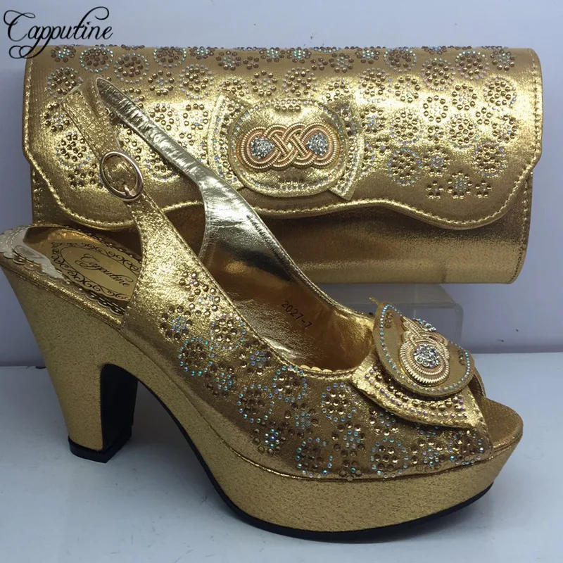 Capputine/итальянская Летняя обувь со стразами и сумочка в комплекте для вечеринки
