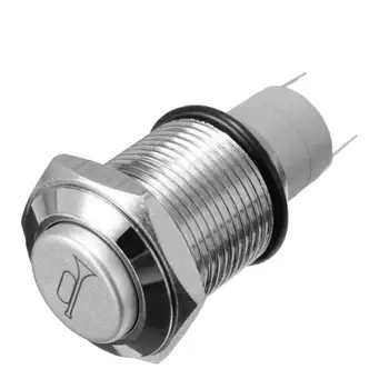 

Universal Car RV Boat Bell Horn 16mm 12V Auto Reset Blue LED Push Button Momentary Switch Auto Interior Accessories