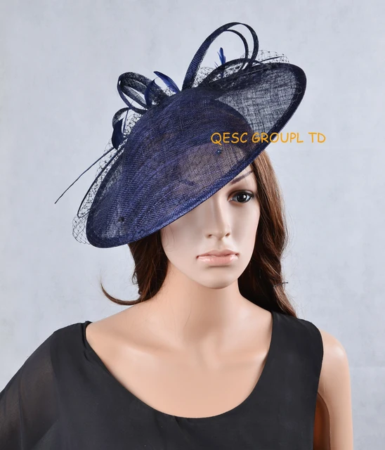 2017 New 17 Colours Navy Blue Sinamay Fascinator Hat For 2017 New 17 Colours Navy Blue Sinamay Fascinator Hat For Kentucky Derby Wedding Party
