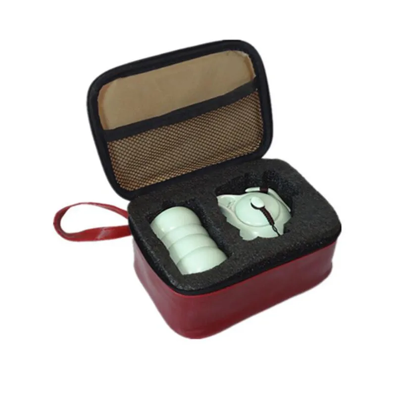 1 pot 2/4 cups Travel Bag Ding kiln tea Sets portable travel tea set,quick cup,TeaPot Kettle,Gaiwan.kung fu set