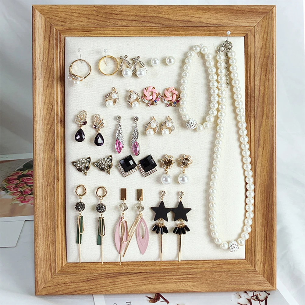 

Practical Shop Earrings Organizers Lightweight Home Eco Friendly Jewelry Holder Photo Frame Type Storage Display Stand Desktop