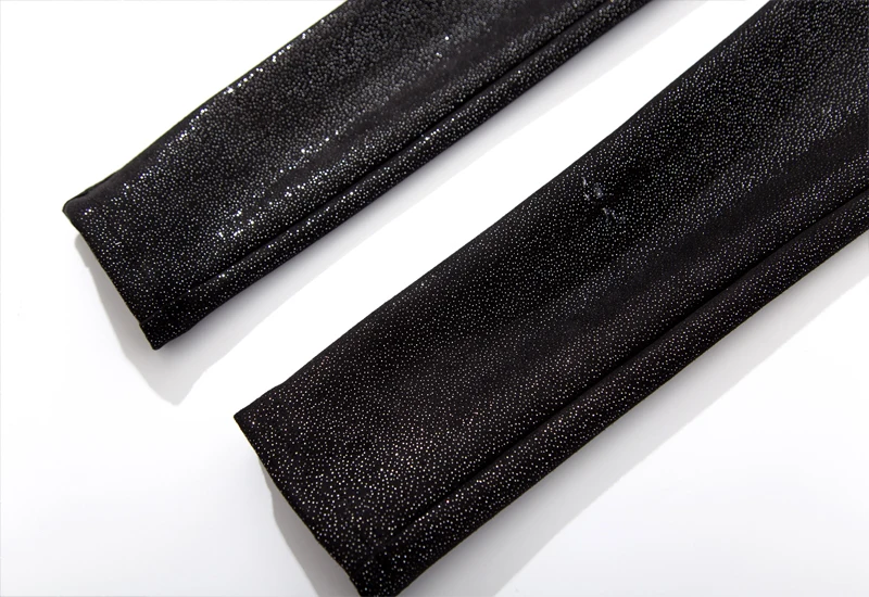 Shiny Sequined Leather Pants Women Skinny High Waist Suede Pants Women Stretch Black Trousers Women Pencil Pants 2018 New