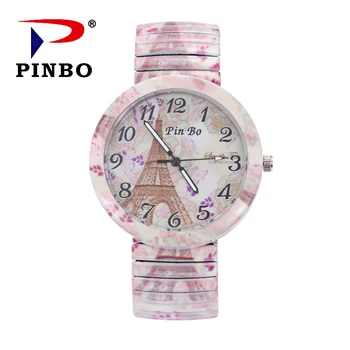 

PINBO Brand Fashion Vintage Creative Paris Tower Elastic Watch Casual Women Bracelet Quartz Watch Relogio Feminino Gift Reloj