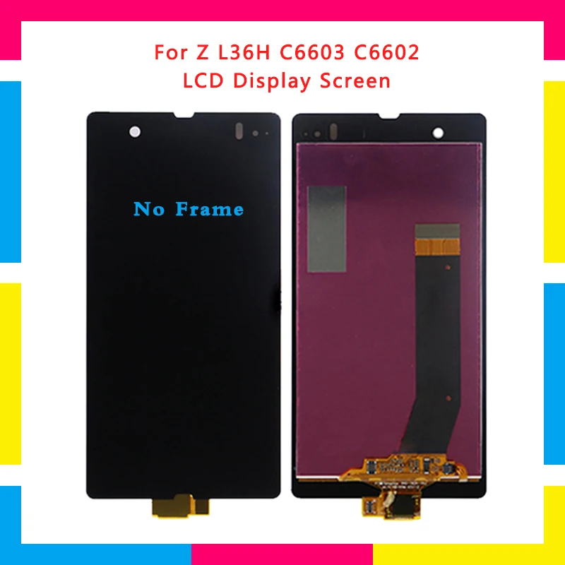 

5pcs LCD Display Screen With Touch Screen Digitizer Assembly For Sony Xperia Z L36H L36 LT36 C6602 C6603 C6606 Replacement