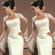 Винтажная Джульетта С Длинным Рукавом Кружевная Свадебная Куртка болеро аппликация Тюль дешевая Свадебная накидка для свадебного платья Pl