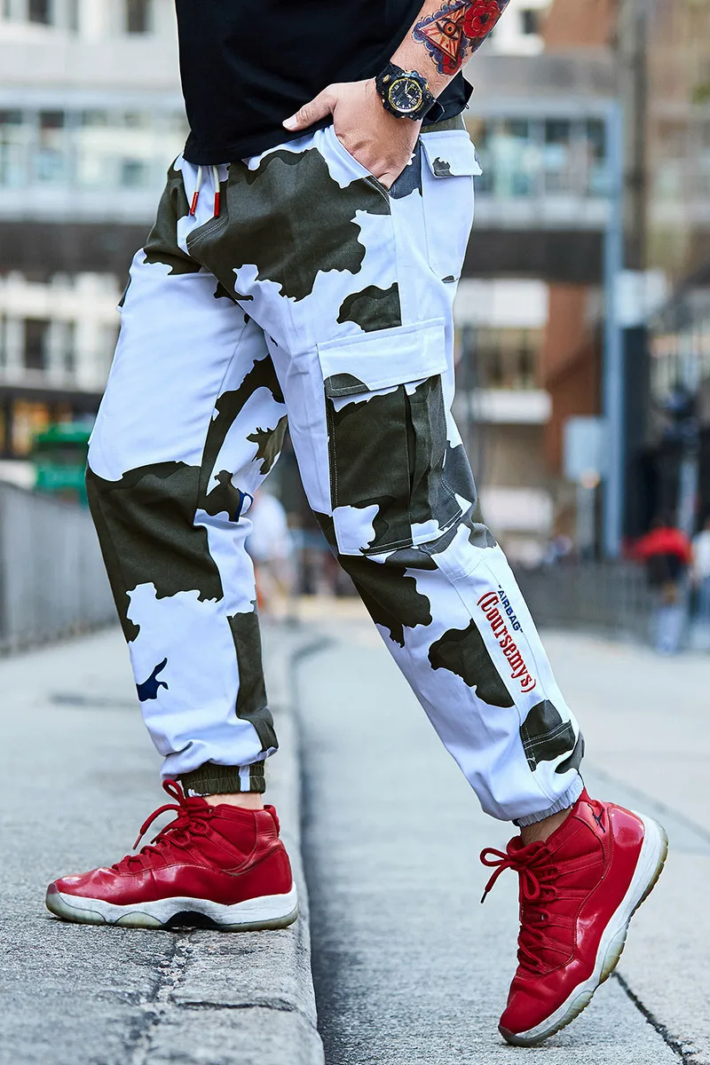 GXXH брюки большого размера плюс из чистого хлопка, мужские Модные брендовые брюки большого размера с эластичной талией, повседневные брюки с камуфляжным принтом - Цвет: k10235 Camouflage