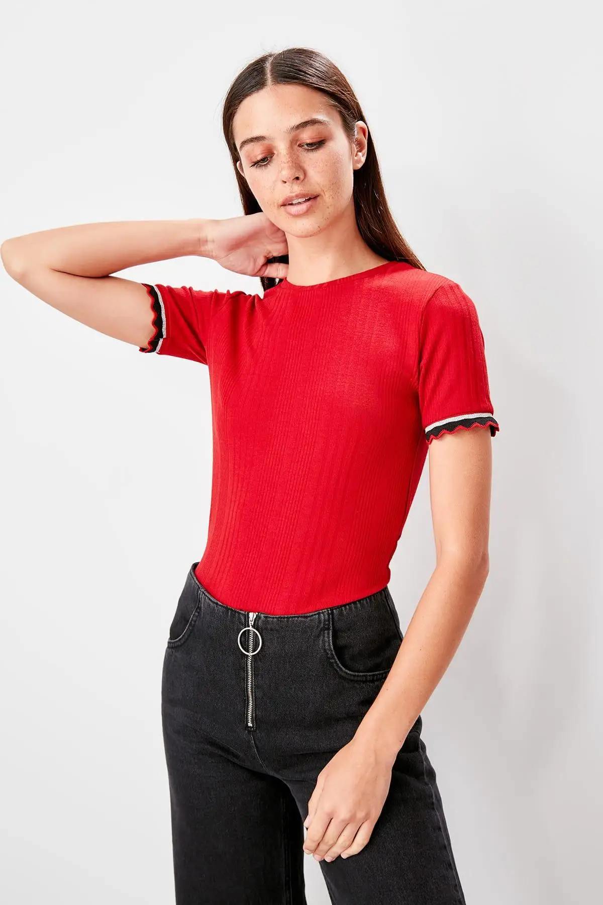 

Trendyol Red Knitted Blouse TWOAW20BZ0172