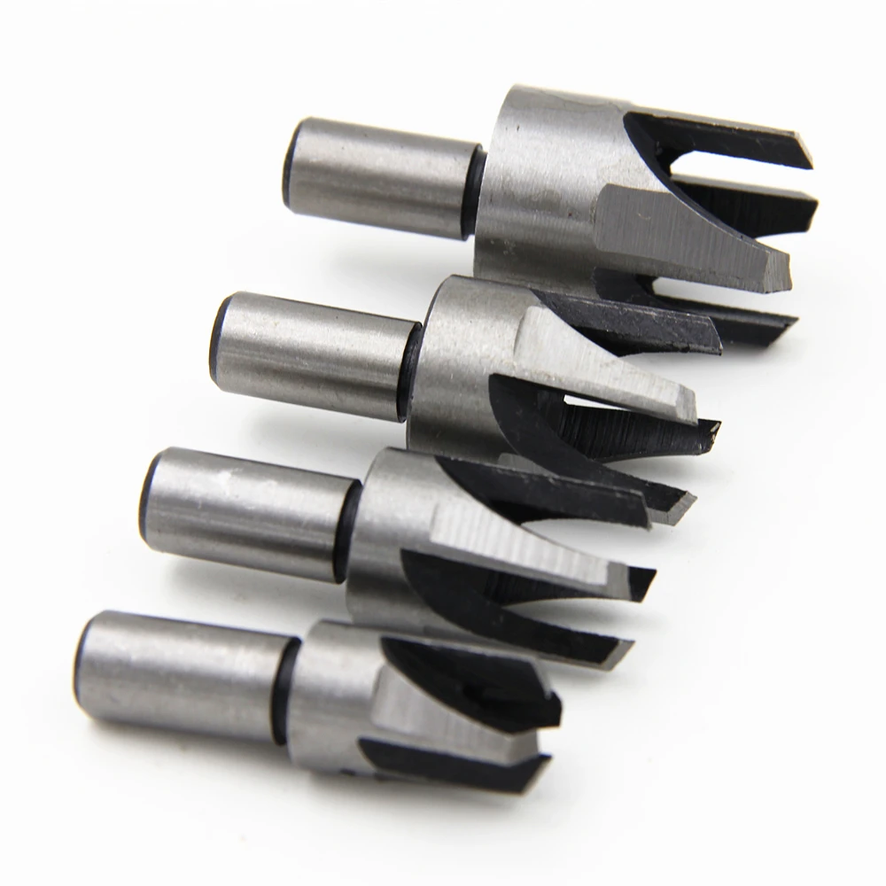4pcs-Round-Shank-3-8-9-5mm-Carpentry-Wood-Plug-Cutter-four-tooth-chamfered-cutters-Chamfered (2)