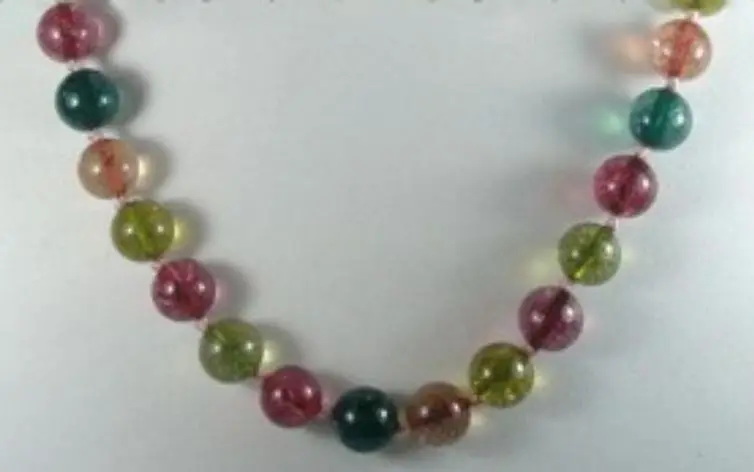 

Charming!10mm Multicolor Tourmaline Round Beads Necklace 36