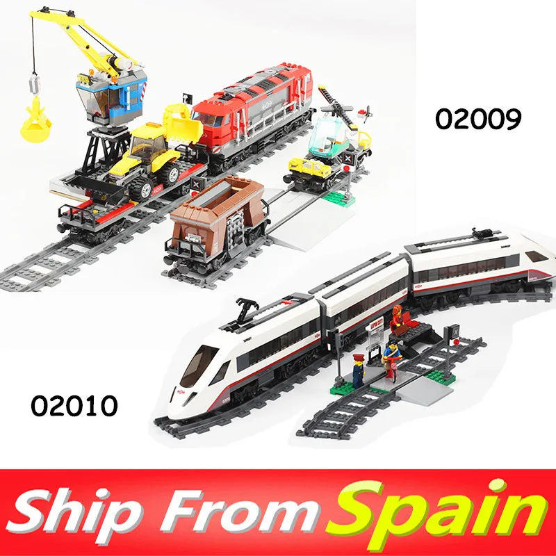

02117 02009 City Remote Control RC Train series building Blocks Compatible with 60098 with Motor Toys Bricks 02010