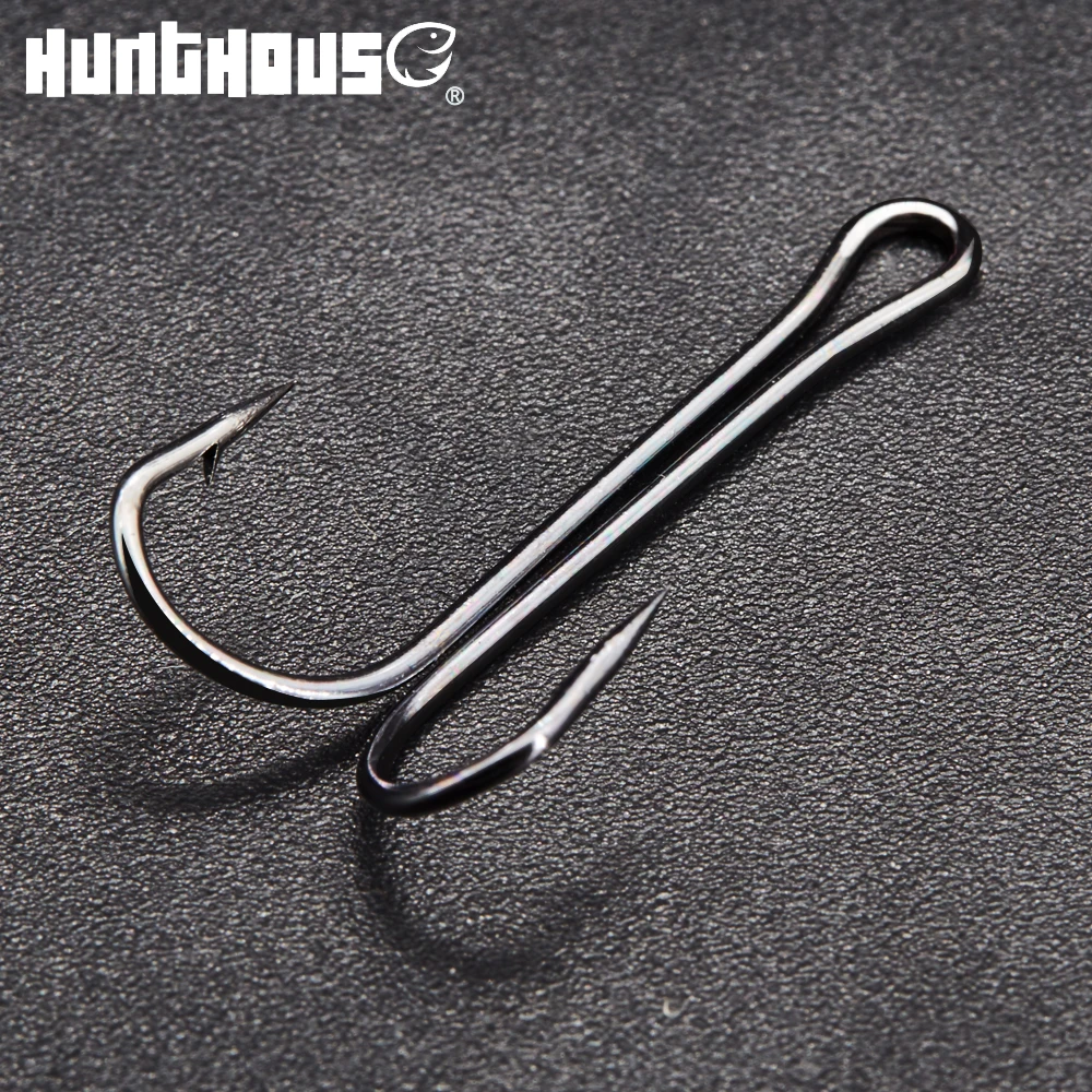Hunt house fishing double hooks soft lures Double Hook long high carbon