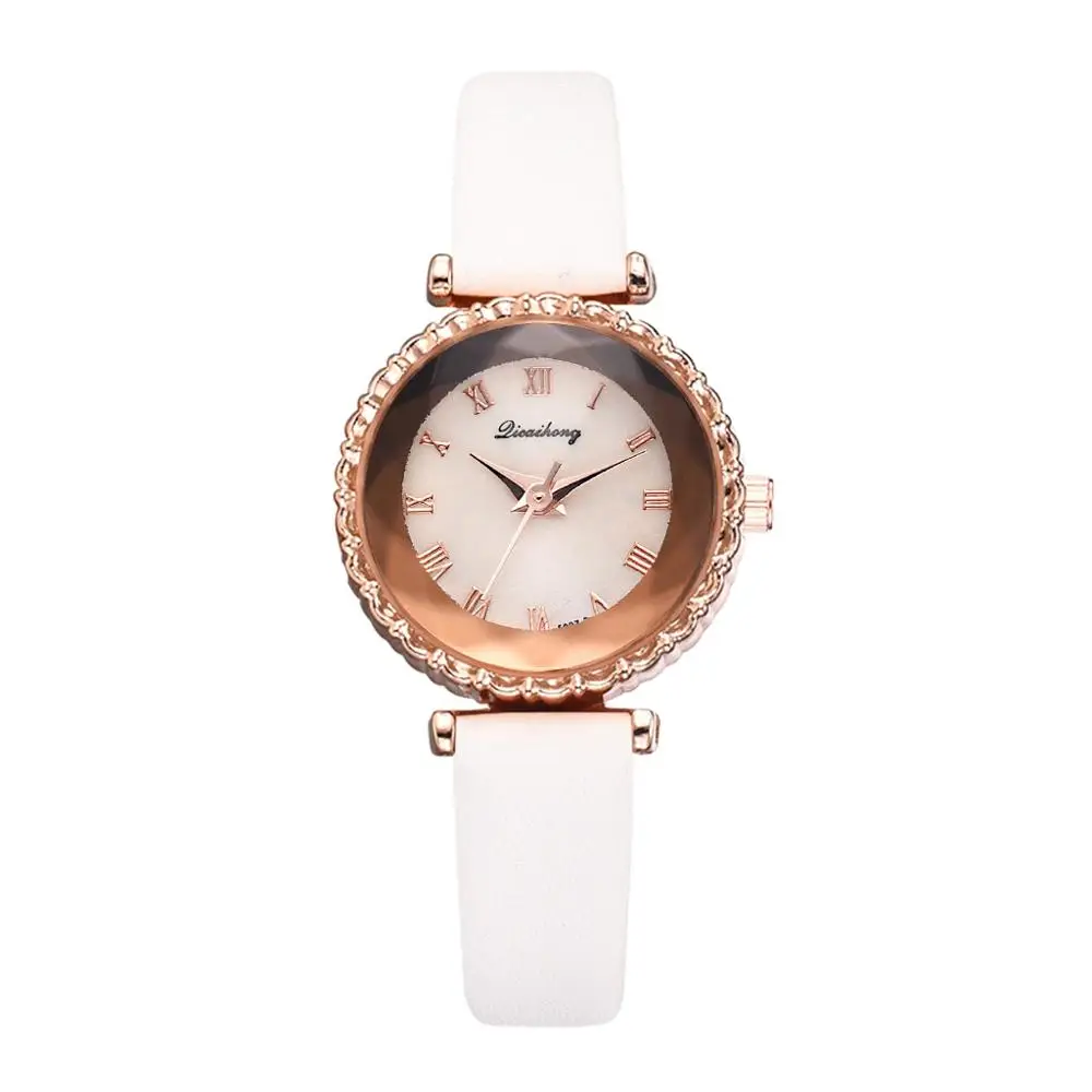 Женские часы Изысканные простые Роскошные модные кварцевые наручные часы лучший бренд женские часы Reloj Mujer браслет женские часы - Цвет: Белый