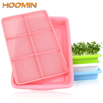

HOOMIN 1 piece Home Garden Planting Dishes Growing Wheat Seedlings Nursery Pots Plate Seedling Tray Double Layer Bean Sprouts