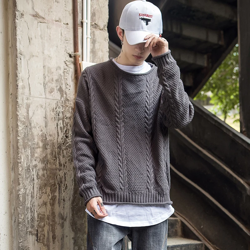 High Quality Men Sweater Brand New Loose Pullover Knitted Sweaters Men
