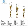 Easy Catch 30pcs Barrel Fishing Swivel With Interlock Snap Gold Brass Hard Fishing Lure Connector Fishing Accessories ► Photo 2/3