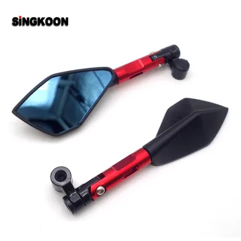 

8 10mm universal cnc motorcycle mirrors Blue Lens Rearview Side Mirror FOR suzuki gsr 750 motor spiegels honda rebel 250 msx x4