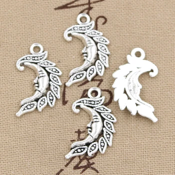 

20pcs Charms Moon 27x17mm Antique Bronze Silver Color Pendants DIY Necklace Crafts Making Findings Handmade Tibetan Jewelry