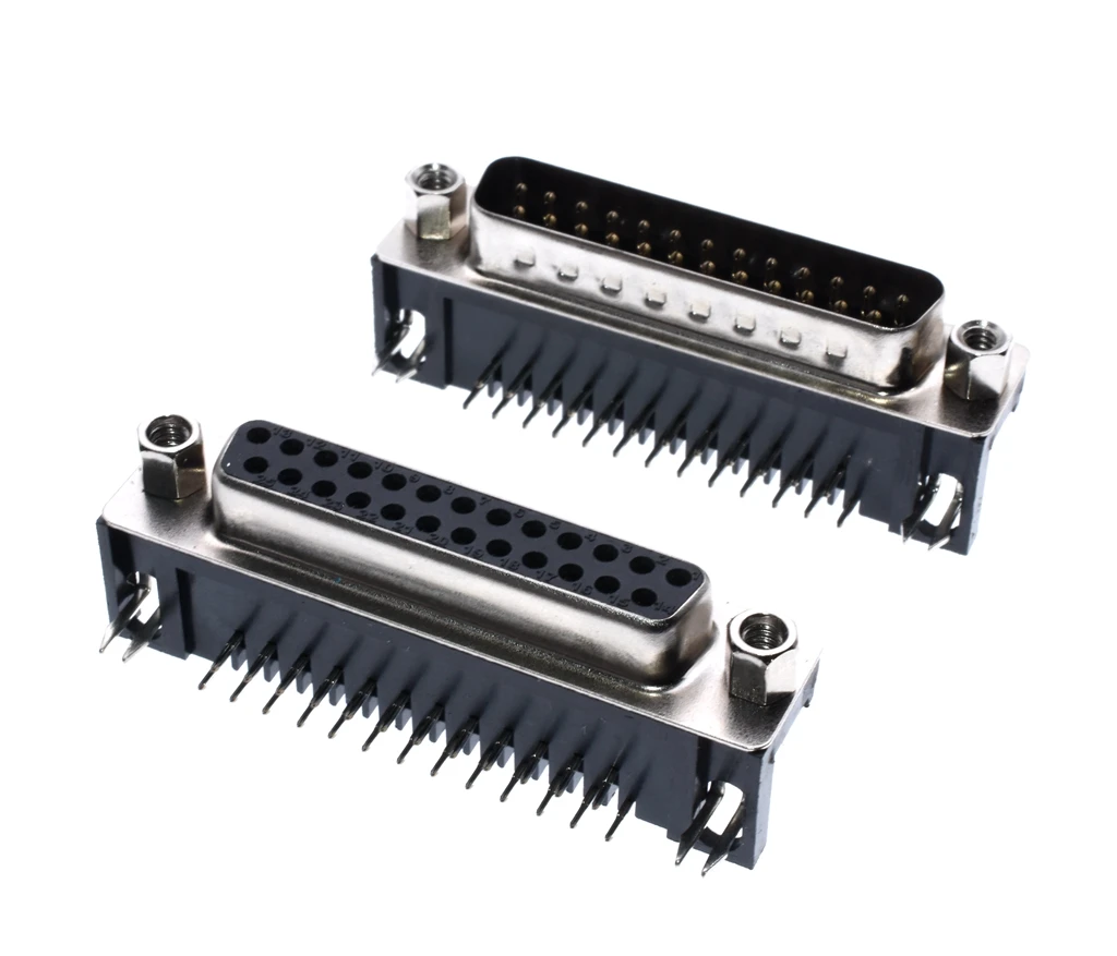 Dr25 Db25 D-Sub Angolo Ad Angolo Di 25 Spille Maschio Femmina Pcb Socket