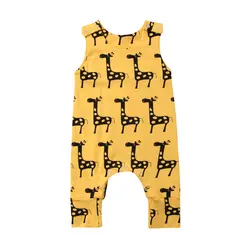 Для новорожденных одежда для малышей мальчиков и девочек мультфильм Жираф ползунки Детские комбинезоны 0-24 м детские детская одежда с