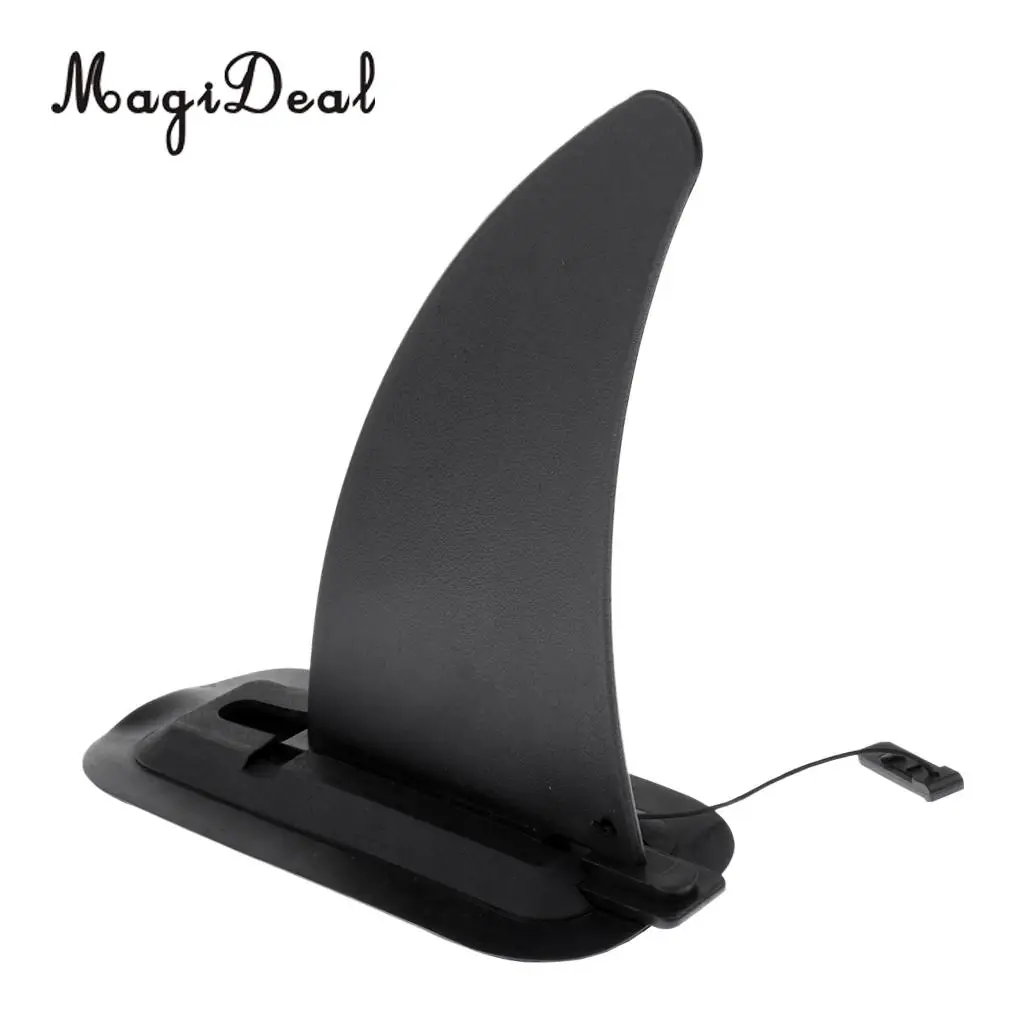 MagiDeal High Quality 1Pc Kayak Skeg Tracking Fin Split Fin Mounting Points Watershed Board Canoe Boat Replacement Acce Black