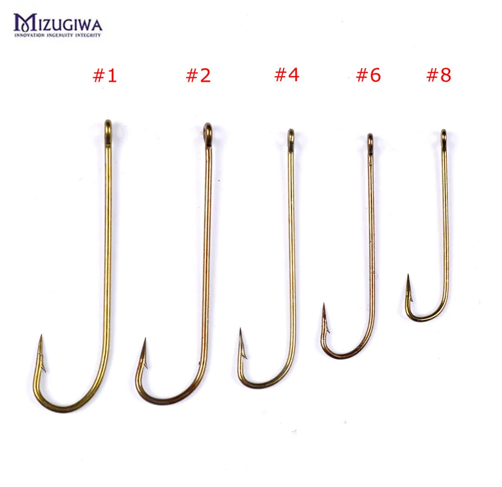 

50PCS Mizugiwa Fishing Carlisle Hooks Ringed Fresh Water living Bait Hook Bronze Color PanFish Crappie Fishing Tackle Carlisle
