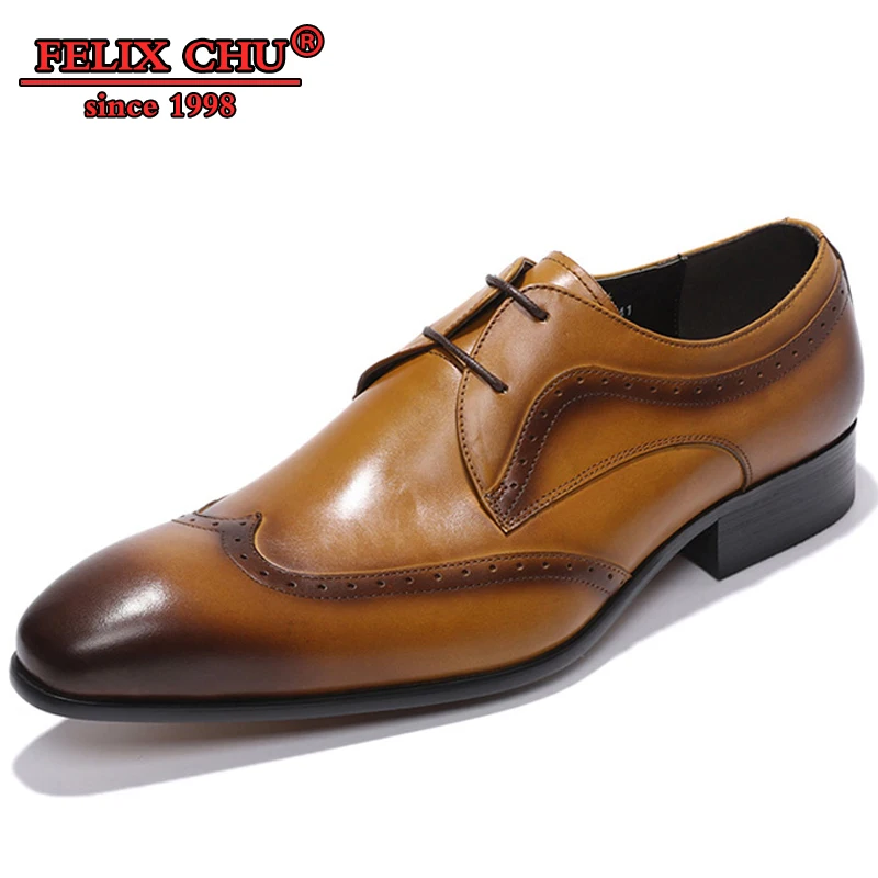 

ITALIAN DESIGNER FORMAL MEN LEATHER SHOES BROWN NEW FASHION WINGTIP BROGUE LACE UP OXFORDS WEDDING SHOES MEN GENUINE LEATHER