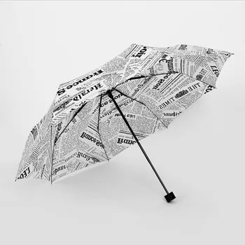 

Vintage Umbrella Rain Women Newspaper Umbrella Rain Women Three Folding Resistant Parasol Woman Rainy Umbrella WZP183