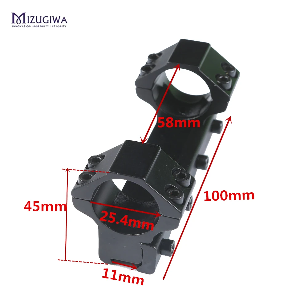 Mizugiwa цельное 25,4 мм 1 дюйм низкопрофильное плоское верхнее крепление для винтовки с 11 мм рельсовым пистолетом для страйкбола охоты