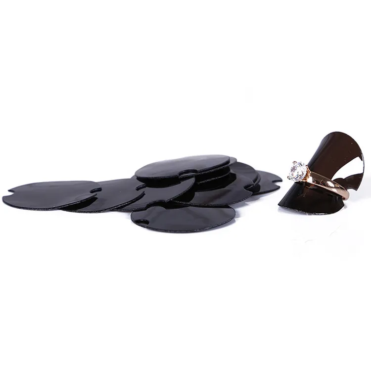 

Wholesale 100 Clear Black Ring display sheelt Ring Riser Disc Ring Display Holder Ring Show Stand