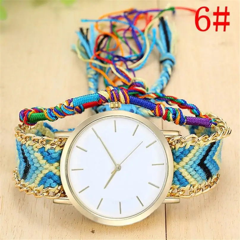 Круглые повседневные женские наручные часы ручной работы, подарок на день рождения для влюбленных, студенческие Ретро красивые женские кварцевые часы# D - Цвет: Multicolor