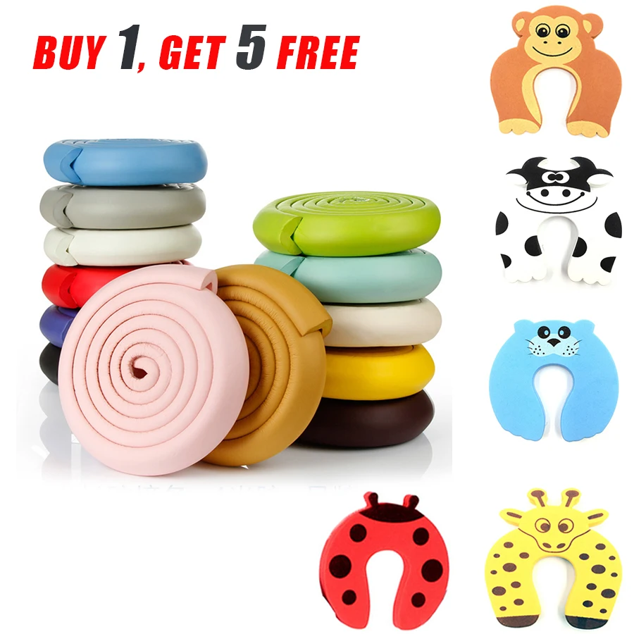 

2M Baby Safety Corner Protector With Door Stopper Children Protection Furniture Corners Child Safety Table Corner Protector Tape