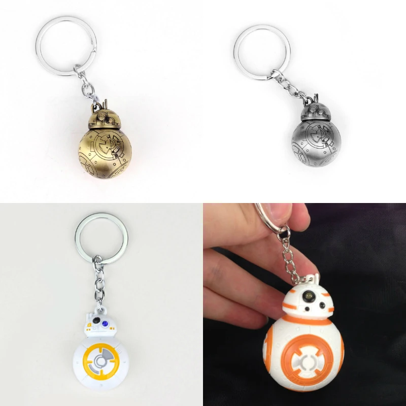 The Force Awakens BB8 робот рисунок металический брелок для ключей с BB 8 светильник вверх