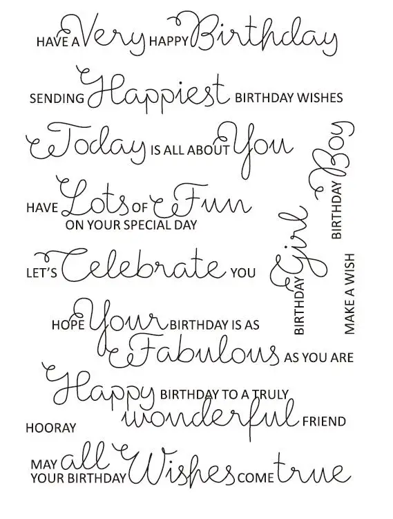 

Happy birthday Transparent Clear Silicone Stamp Seal for DIY scrapbooking photo album Decorative clear stamp sheets A846