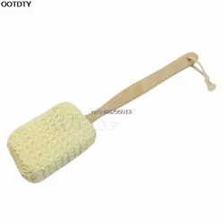 Деревянный LOOFAH длинной ручкой назад скребок для спа средства ухода за кожей Губка Душ для ванной щетка из сизали