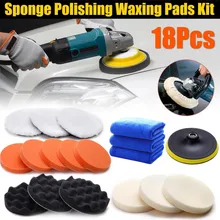 18 pz/set Auto Lucidatura Spugna Pad Ceretta Lucidatura Palla di Lana Ruota Strumento Buffer Lucidatore Auto Set Auto Mantenere La Cura con asciugamano