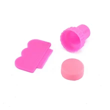 ROSALIND 1 Набор ногтей штамп-печатка штамп-инструмент для дизайна ногтей скребок набор с крышкой 2,8 см прозрачный силиконовый Зефир штамп для ногтей