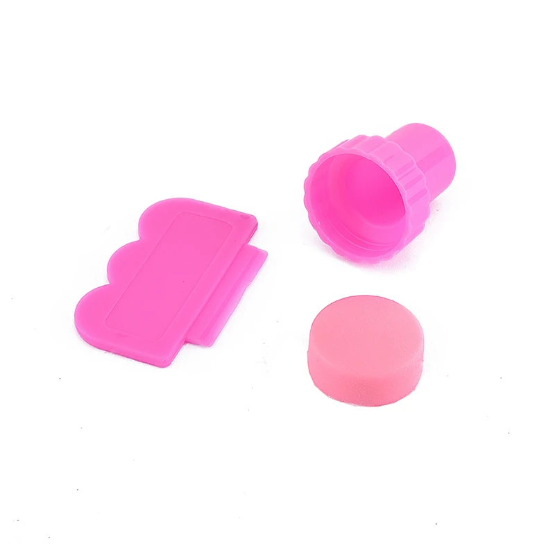 

ROSALIND 1set Nail Stamping Tool Nail Art Stamper Scraper Set with Cap 2.8cm Transparent Silicone Marshmallow Nail Stamp Tools