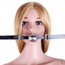 Adult Games BDSM Open Mouth Gag Ball Oral Fixation PU Leather Bondage Restraints Slave Gag Sex Toys For Couples