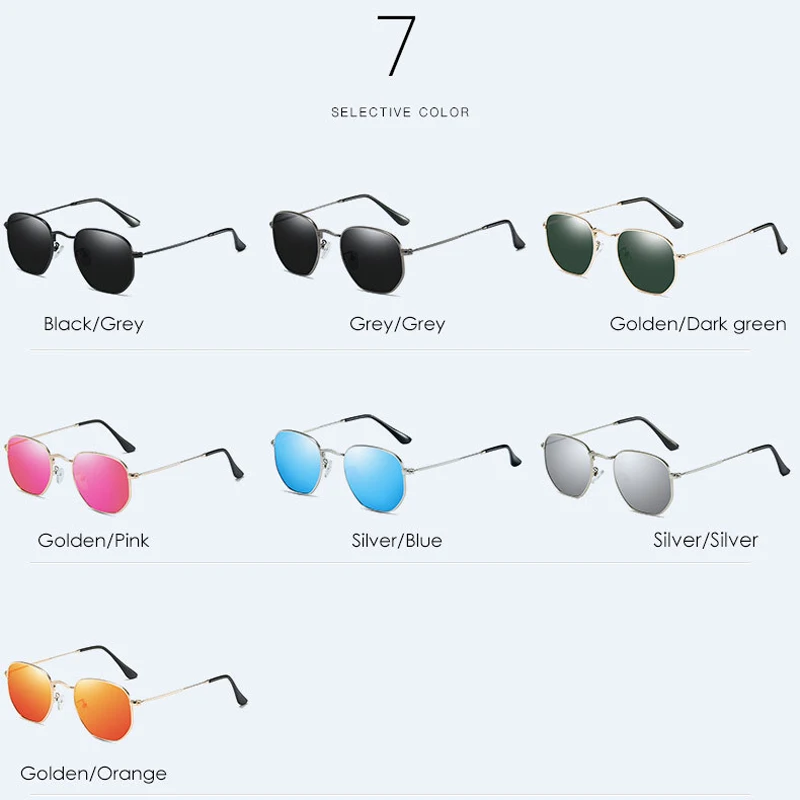 Kopen VCKA Vintage Merk Designer Zeshoekige Zonnebril Vrouwen Mannen Retro Rijden Gepolariseerde Zonnebril Vrouw Man oculos de sol UV400