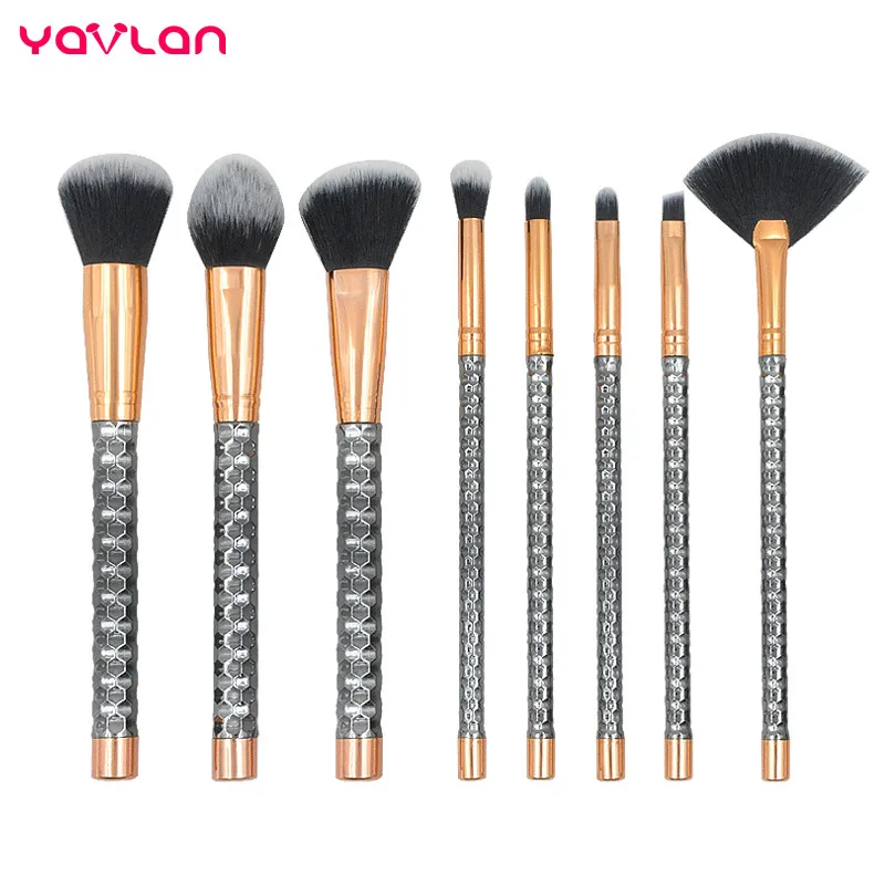 

Yavlan 8pcs Makeup Brushes Foundation Eye Shadow Eyebrow Lip Highlighter Contour Nasal Shadow Beauty Cosmetic Brush Kits