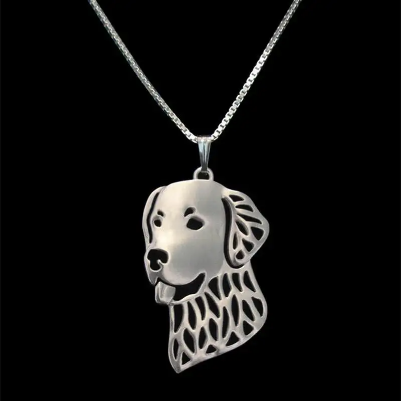 Fashion Hollow Golden Retriever Pendant Necklaces Lovers' Alloy Dog Shaped For Women | Украшения и аксессуары
