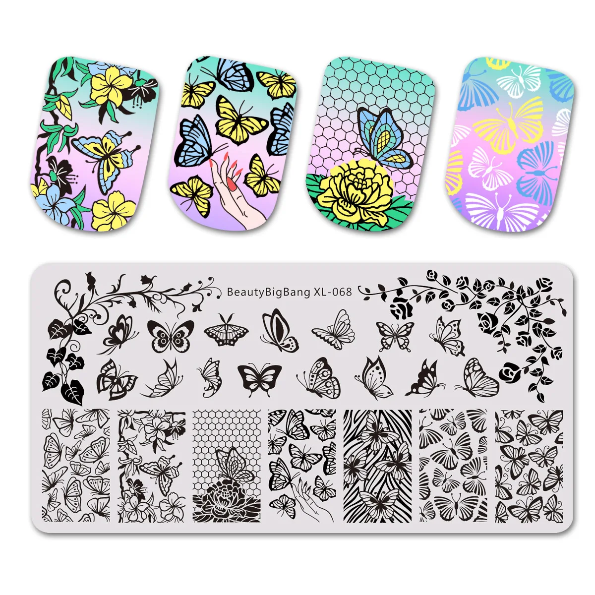 703556408107 BeautyBigBang 6*12 см прямоугольные пластины для штамповки ногтей летние цветочные геометрические трафареты для дизайна ногтей - Цвет: 703556408107